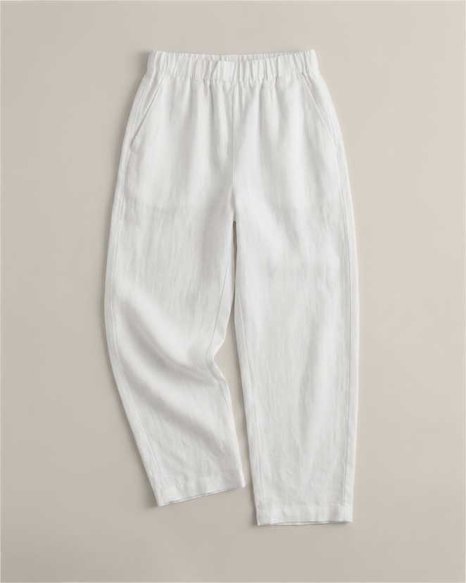 White<br>100% European Linen Pants