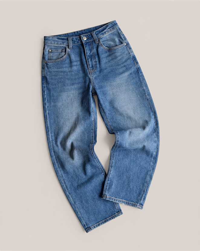 Atlantic Blue<br>Bella Stretch Barrel Jeans