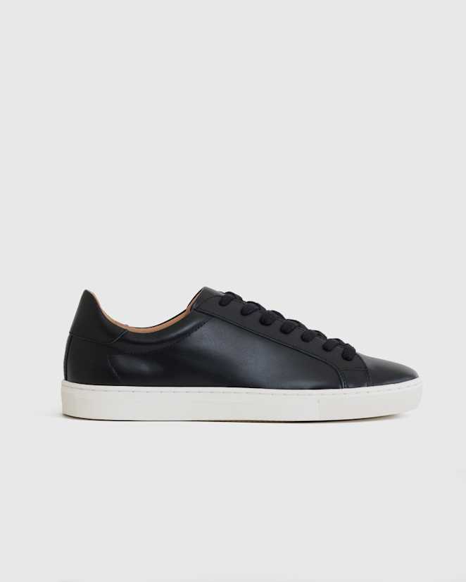 Black<br>100% Leather Everyday Sneaker