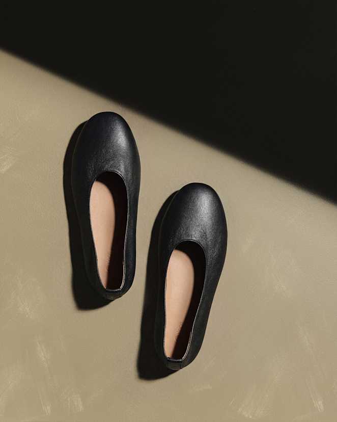 Black<br>Italian Leather Glove Ballet Flat
