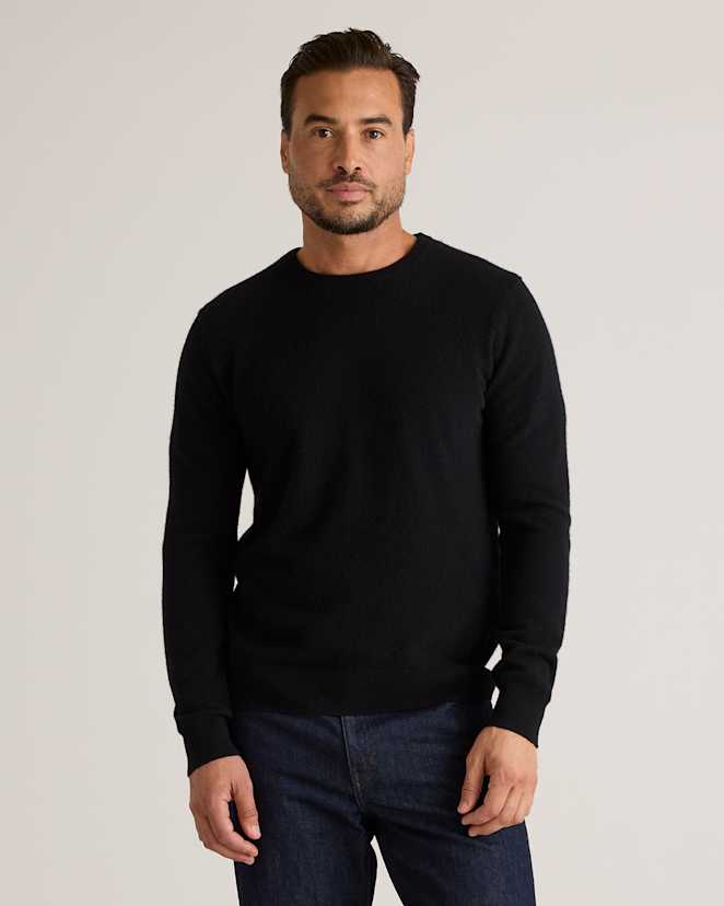 Black<br>Mongolian Cashmere Crewneck Sweater