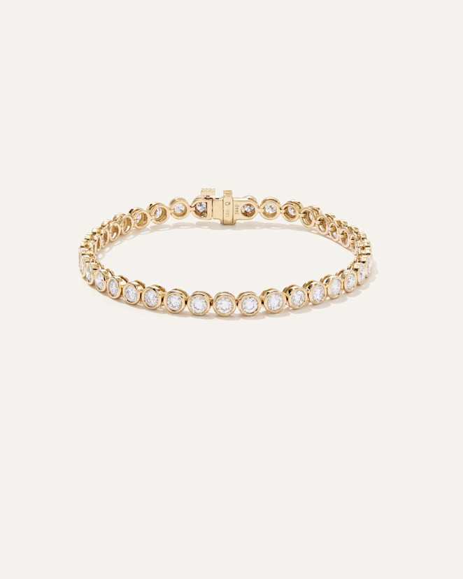 Yellow Gold<br>14K Gold Lab Grown Diamond Bezel Set Tennis Bracelet - 4ctw