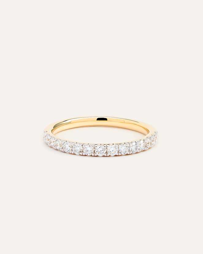 Yellow Gold<br>Lab Grown Diamond Pave Band