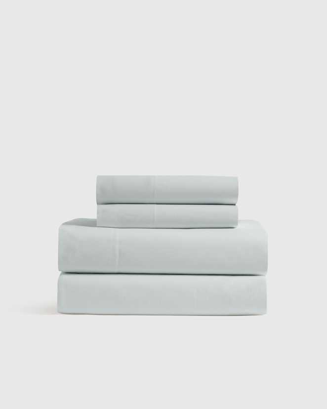 Mist<br>Organic Crisp Percale Sheet Set