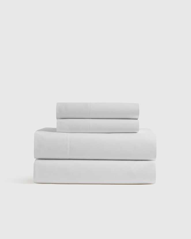 White<br>Organic Crisp Percale Sheet Set