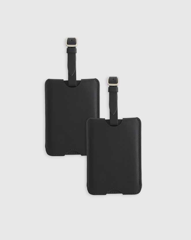 Black<br>Nappa Leather Luggage Tag (2-Pack)