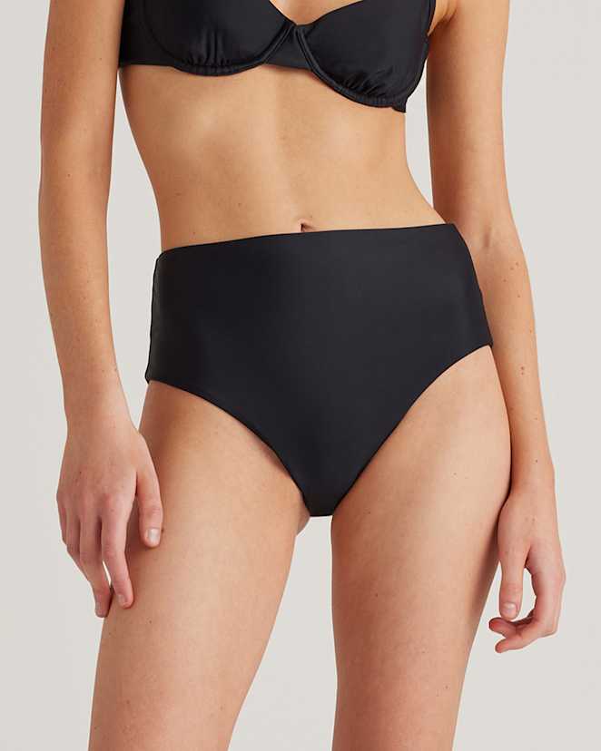 Black<br>Italian High-Rise Bikini Bottom