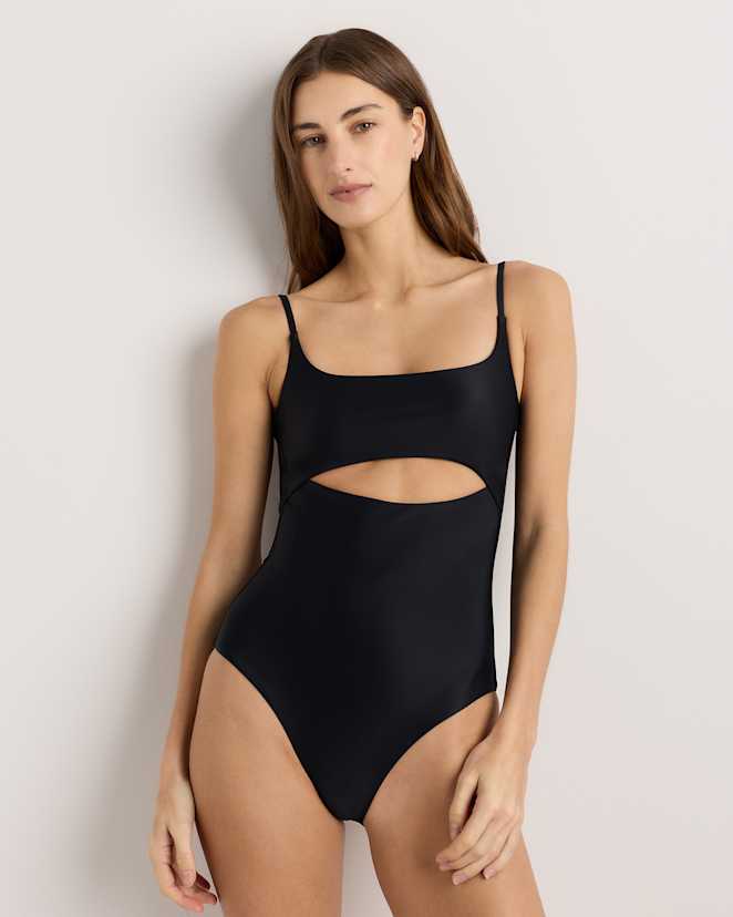 Black<br>Italian Cut Out One-Piece Swimsuit