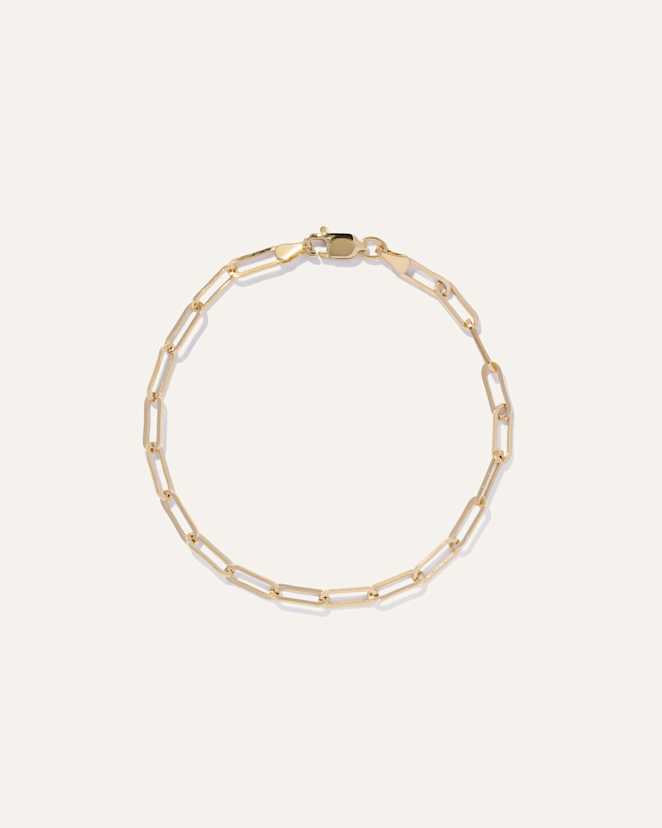 Yellow Gold<br>14K Gold Paperclip Chain Bracelet