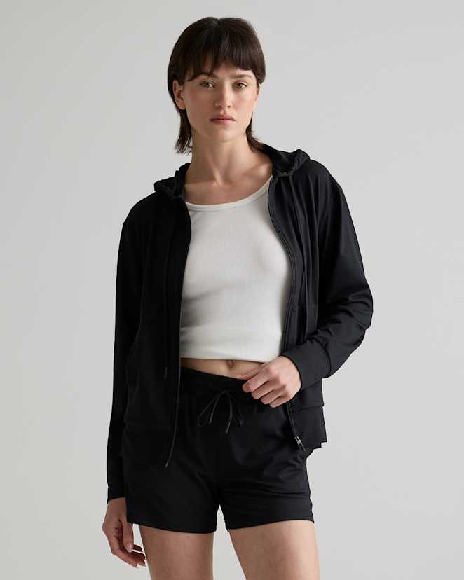 Black<br>Flowknit Full-Zip Hoodie