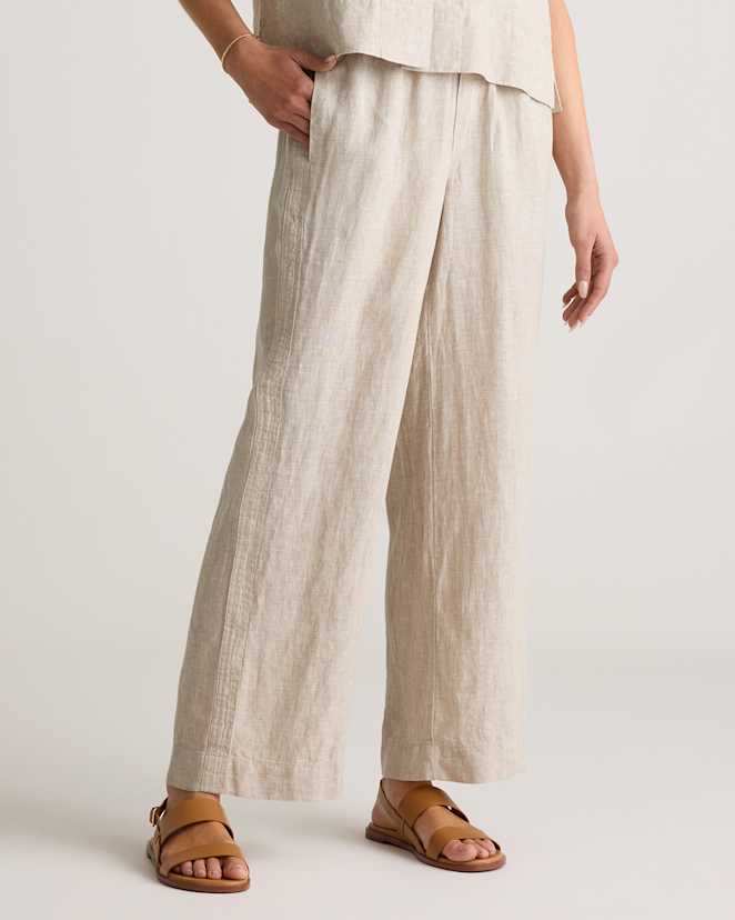 Flax<br>100% European Linen Wide Leg Pants
