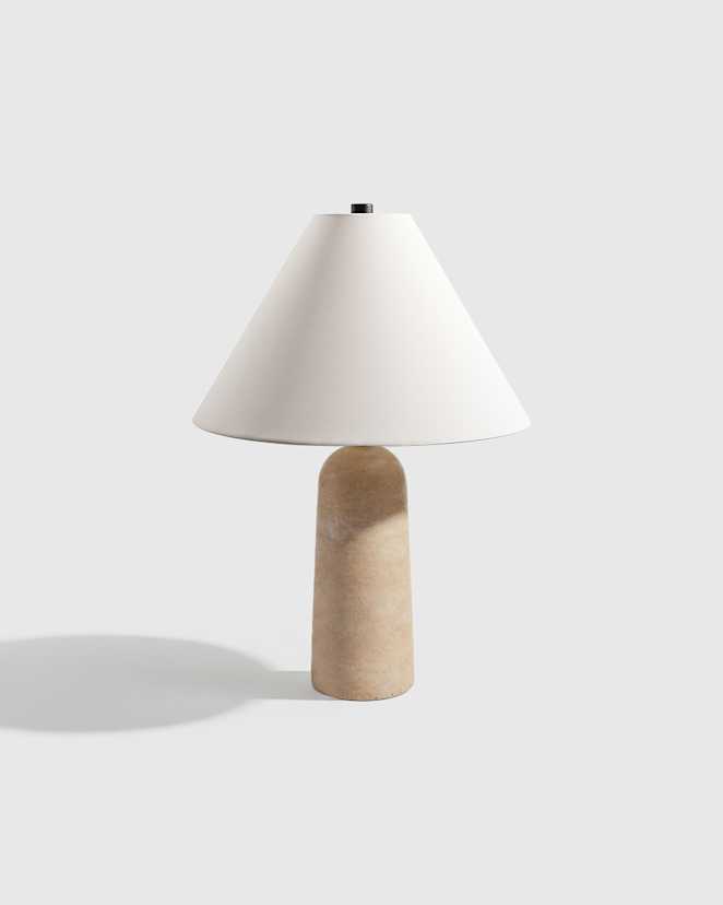 Beige<br>Travertine Table Lamp